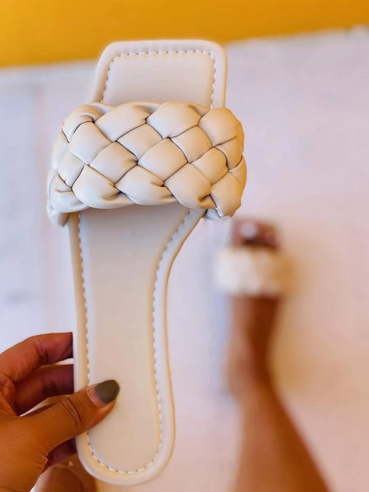 Minimalist Braided Design Slide Sandals